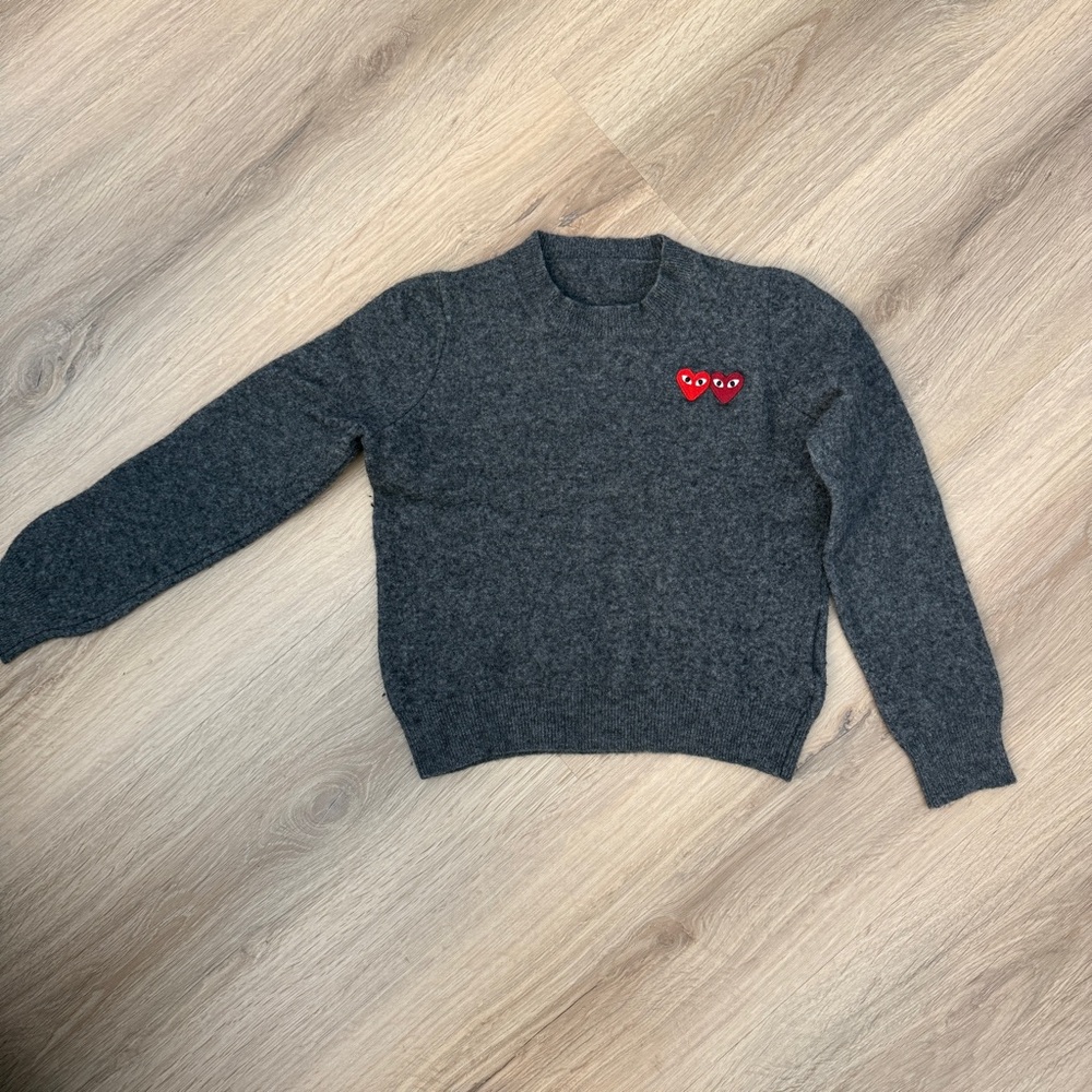 Comme Des Garçons Play kid Gray Sweater